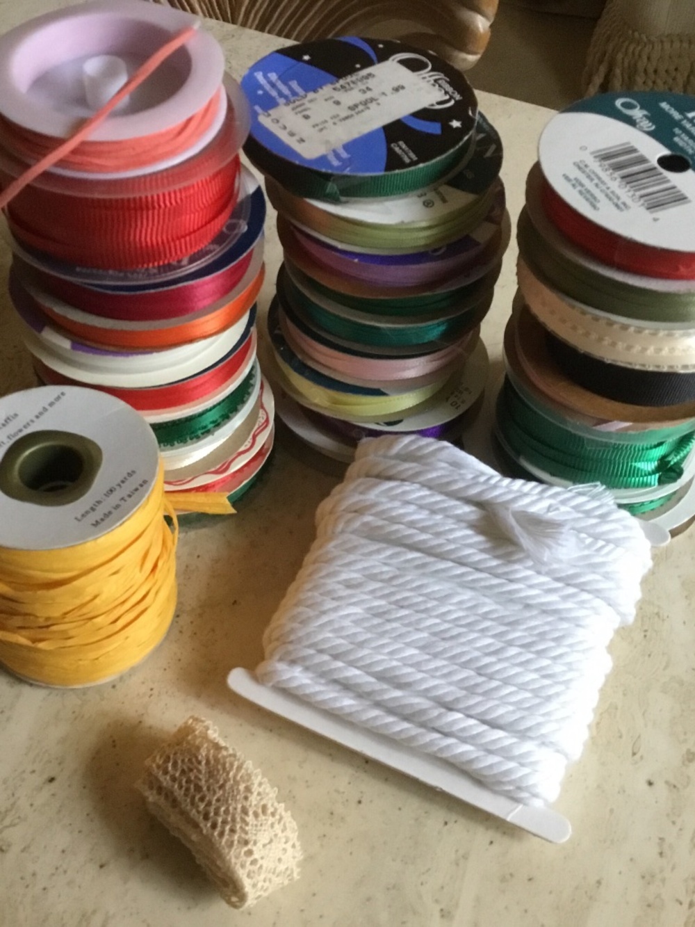 Lot of 25+ Various Rolls of Craft  Ribbons